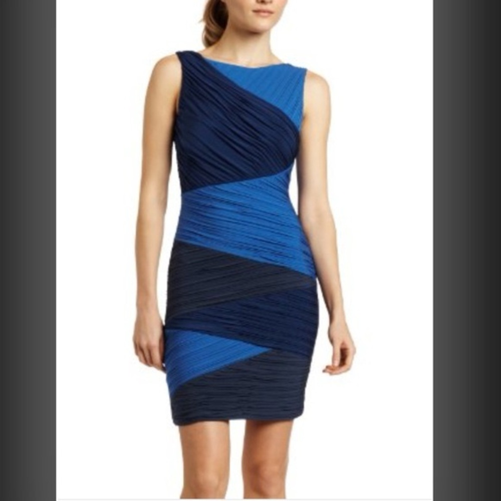 BCBGMaxAzria Blue and Black Mini Dress